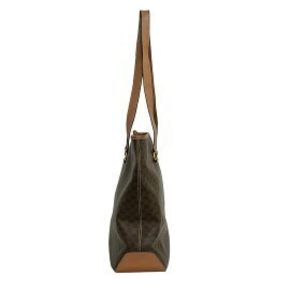 Celine Macadam shoulder bag dark brown leather